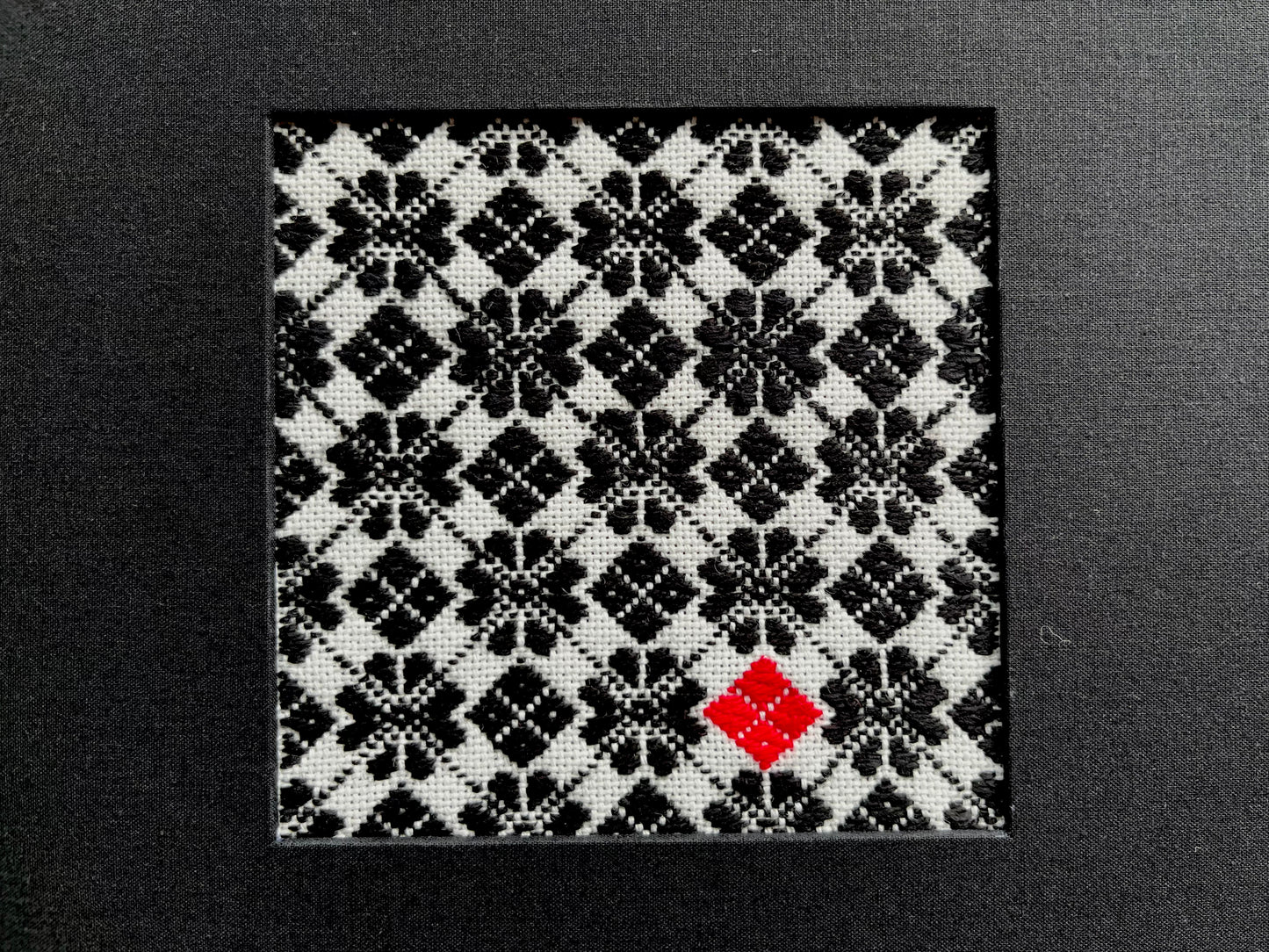 KOGIN BOX - ricamo kogin in cornice di legno nero