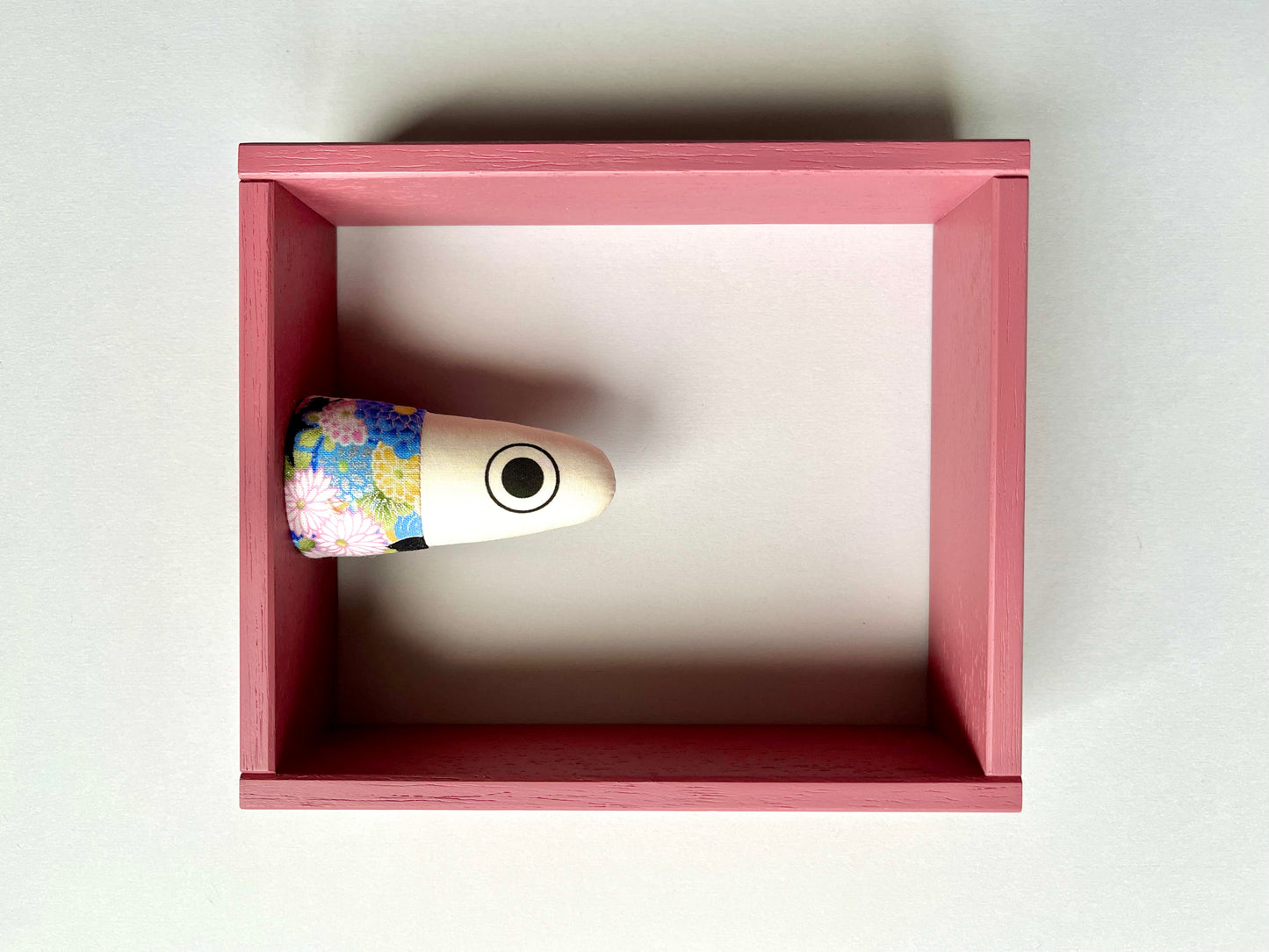 FLOW BOX - coppia di cornici di legno rosa antico con pesce spezzato