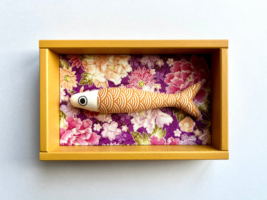 FISHBOX - pesce imbottito in cornice di legno senape