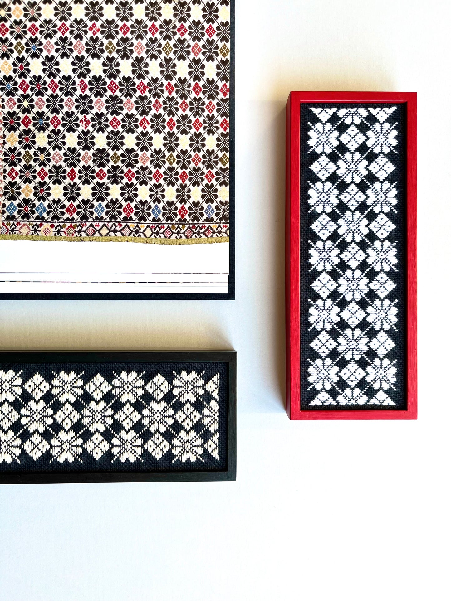 KOGIN BOX - ricamo kogin in cornice di legno nero