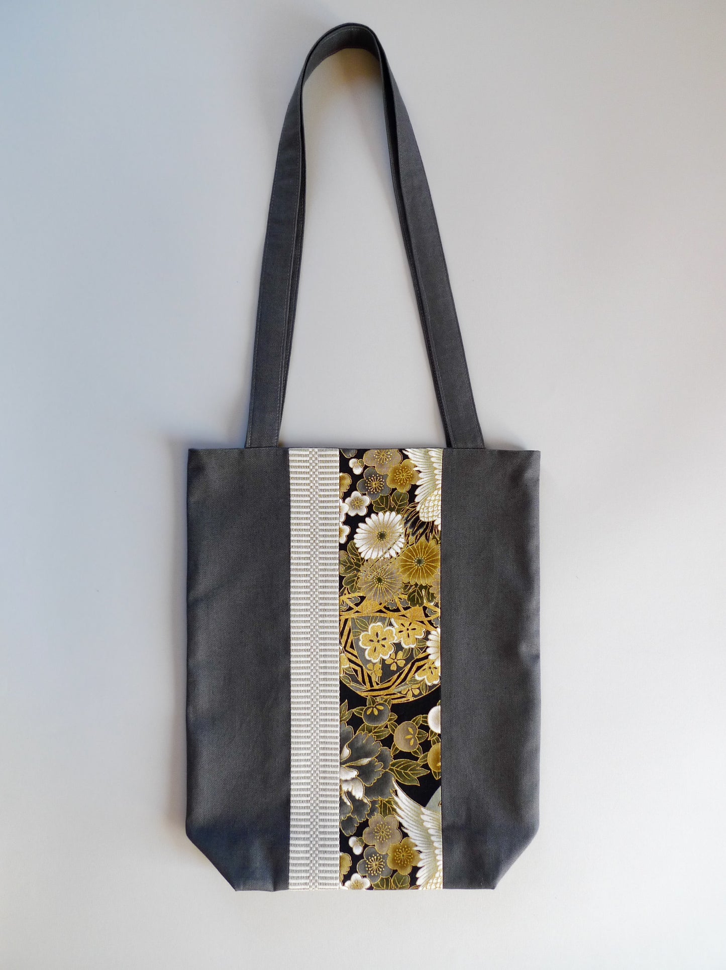 TOTE BAG fiori grigio